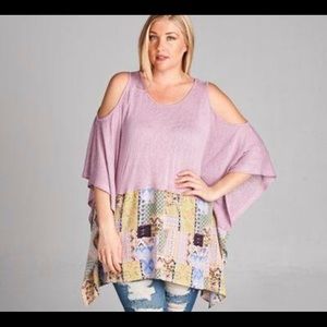 Mauve cold Shoulder tunic